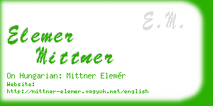 elemer mittner business card